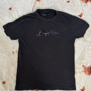 Abercrombie & Fitch Charcoal Tee with Multicolor Logo LGBTQ